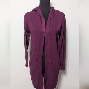 Cozy Hooded Cardigan in Purple